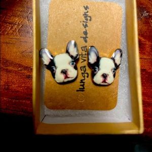 NWT Boston terrier earrings